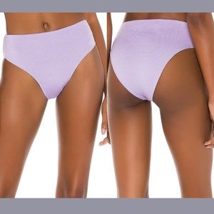 Frankie's Bikinis Lilac Textured High-Cut Bikini Bottom